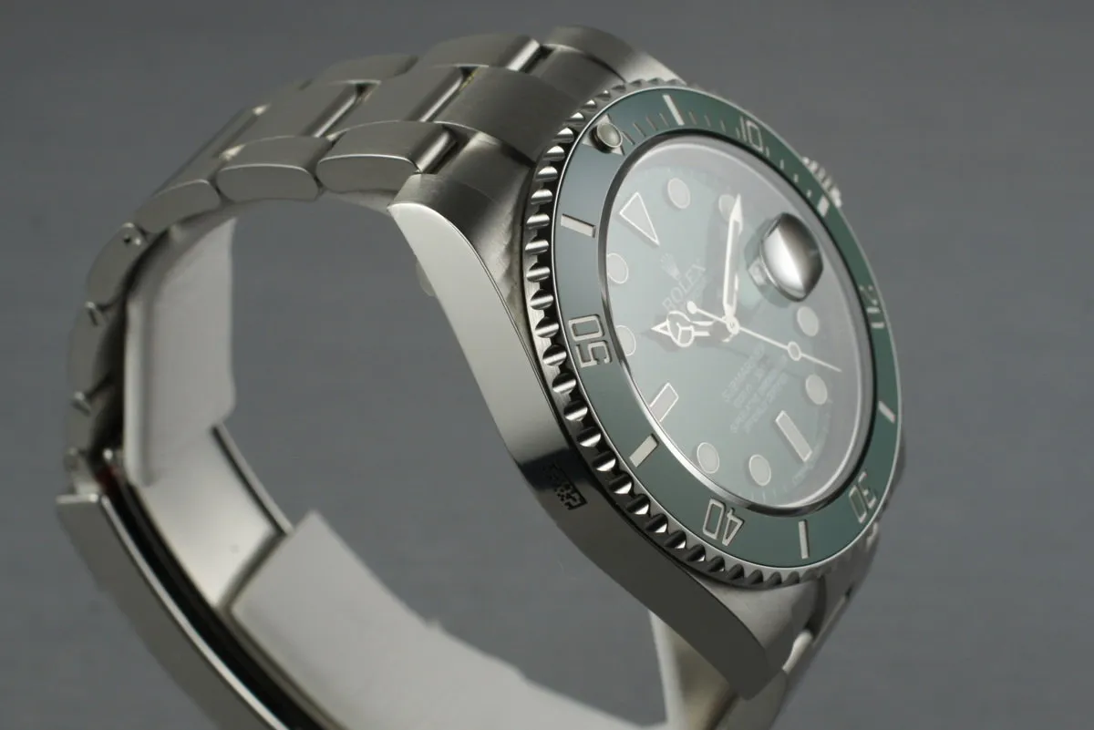 2013 Rolex Green Submariner 116610LV with Box and Papers