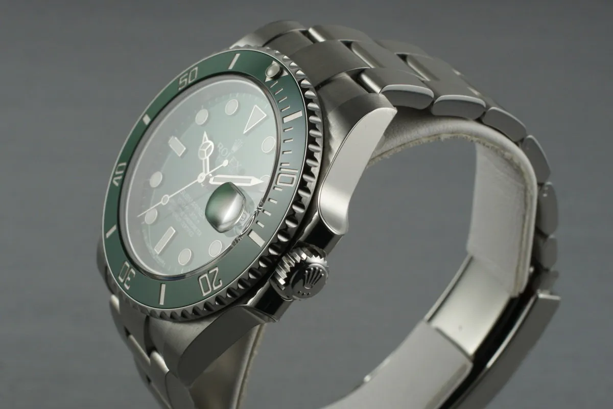2013 Rolex Green Submariner 116610LV with Box and Papers