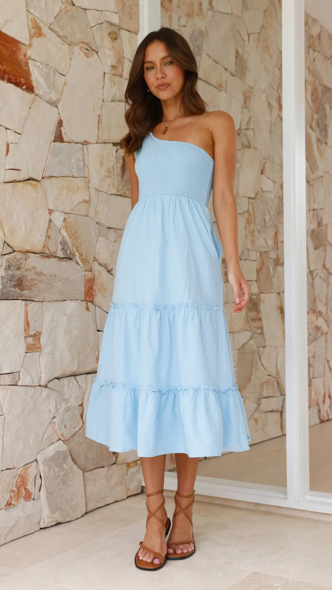 Alanna Midi Dress - Sky Blue