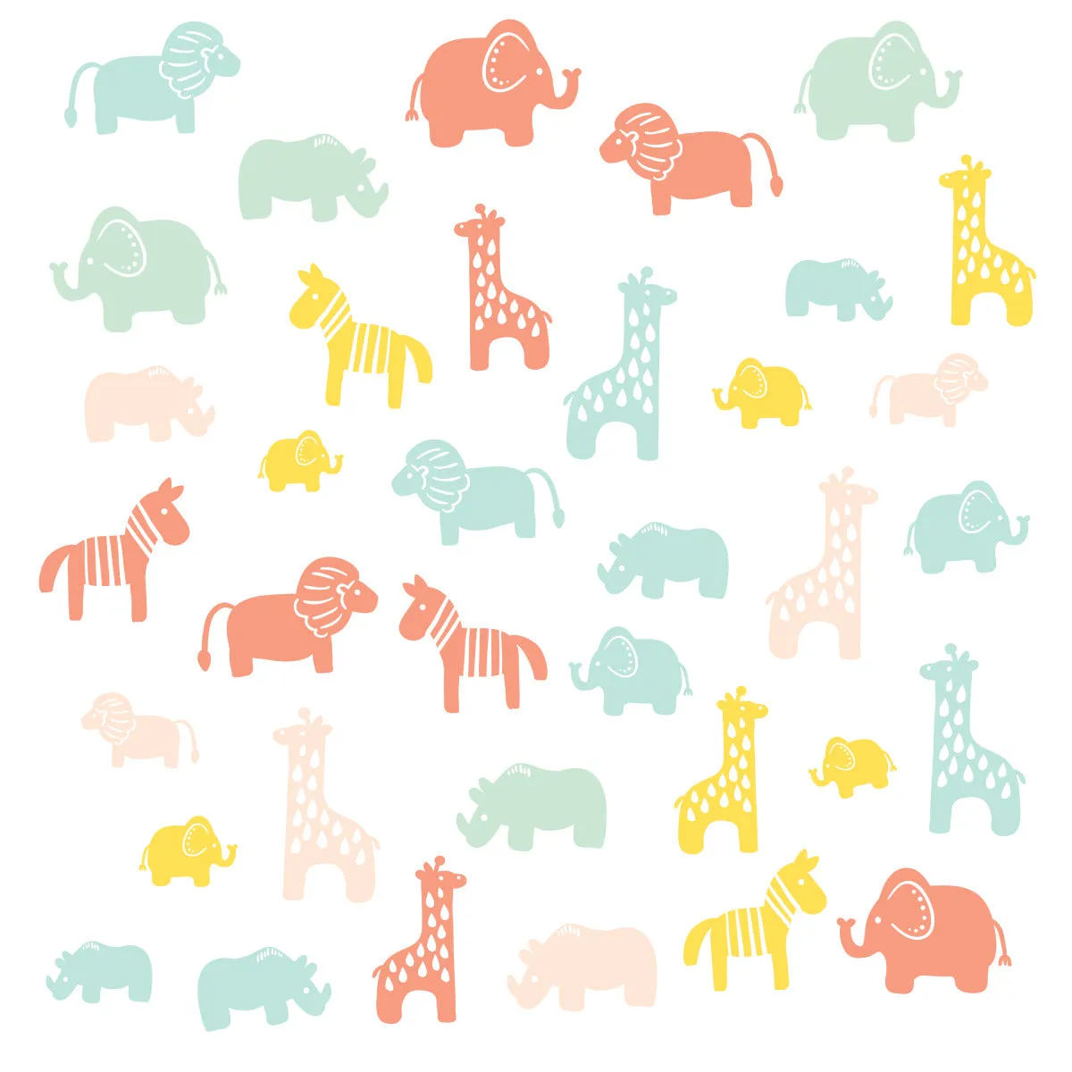 ANIMAL SILHOUETTE PEEL AND STICK WALL DECALS