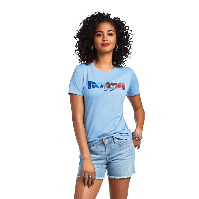 Ariat Women's Rodeo Short Sleeve Light Blue Heather T-Shirt