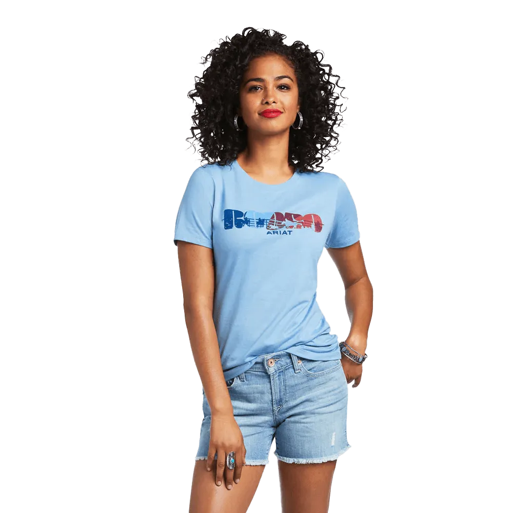 Ariat Women's Rodeo Short Sleeve Light Blue Heather T-Shirt