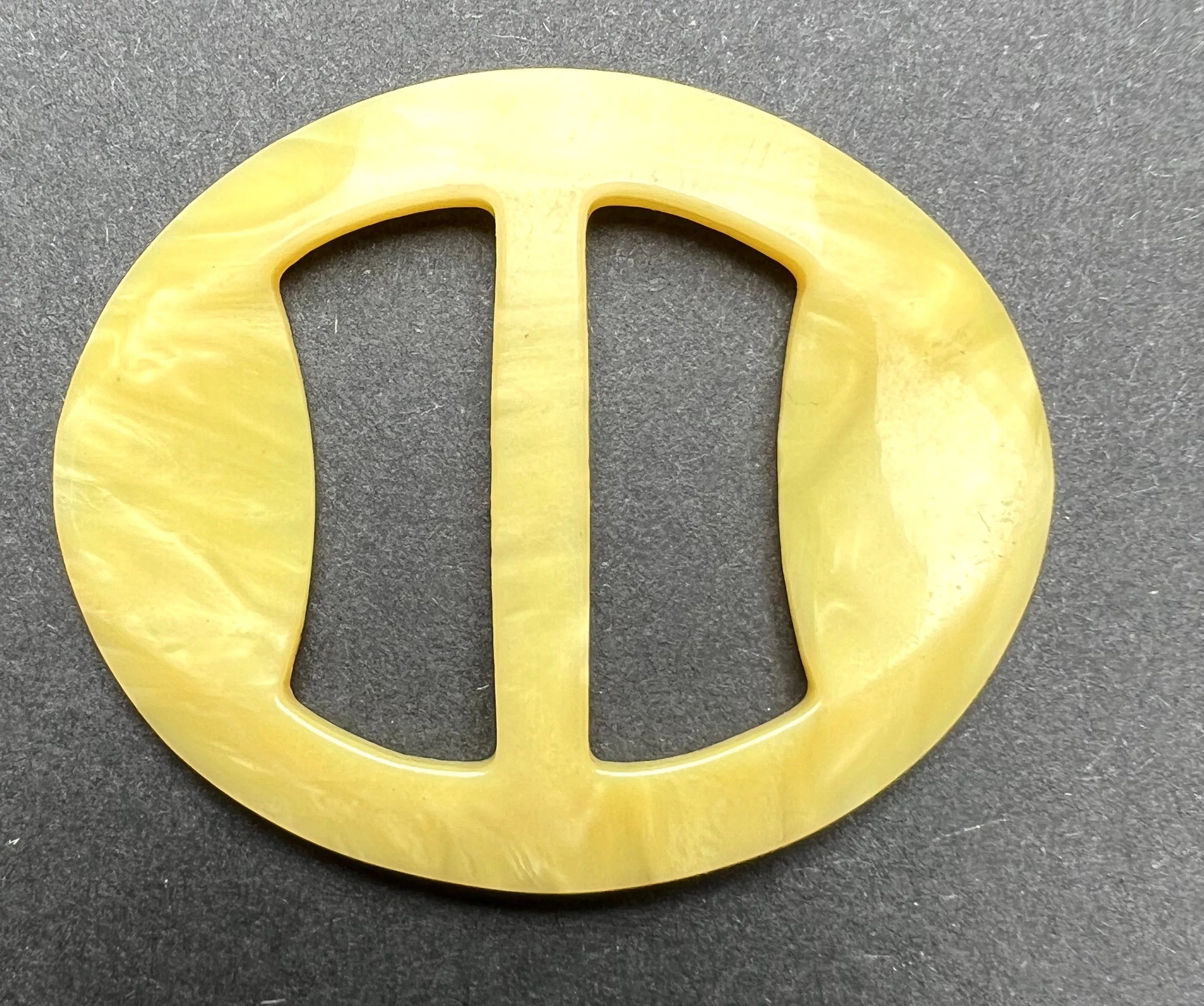 Butterscotch Yellow Curved AND Pointy 5cm Vintage Deco Buckle