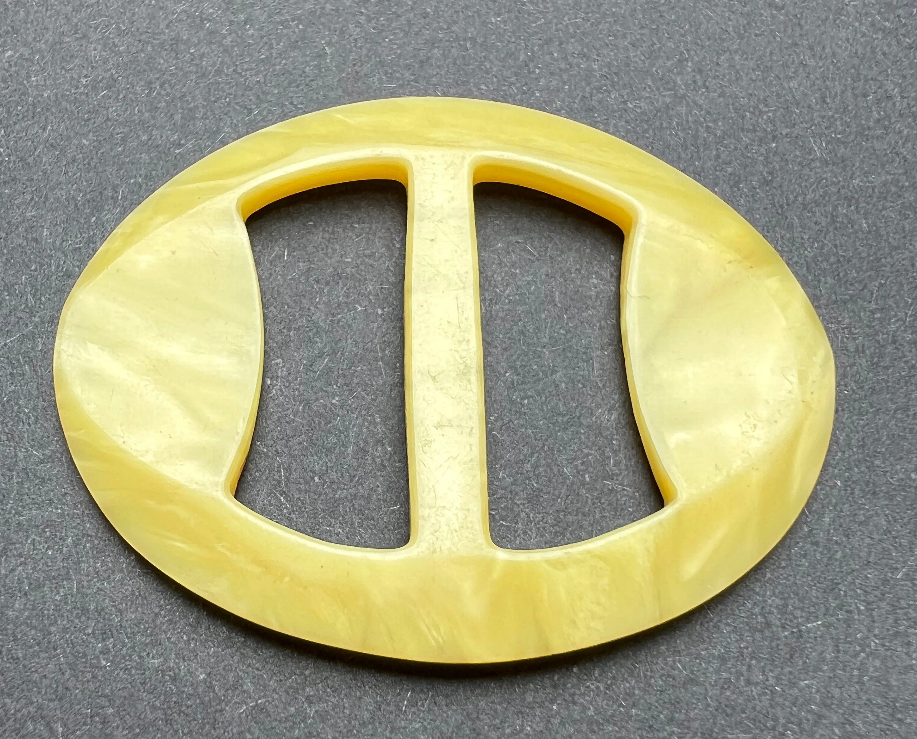 Butterscotch Yellow Curved AND Pointy 5cm Vintage Deco Buckle