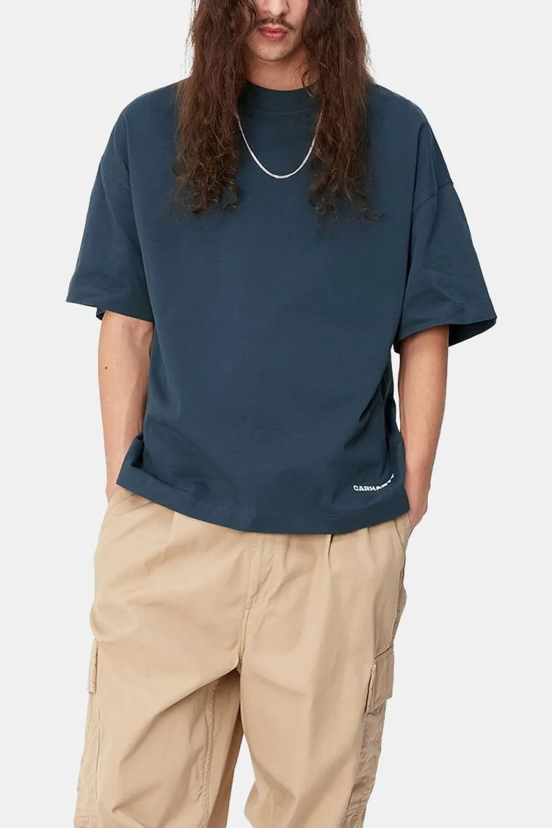 Carhartt Short Sleeve Script T-Shirt (Blue/White)