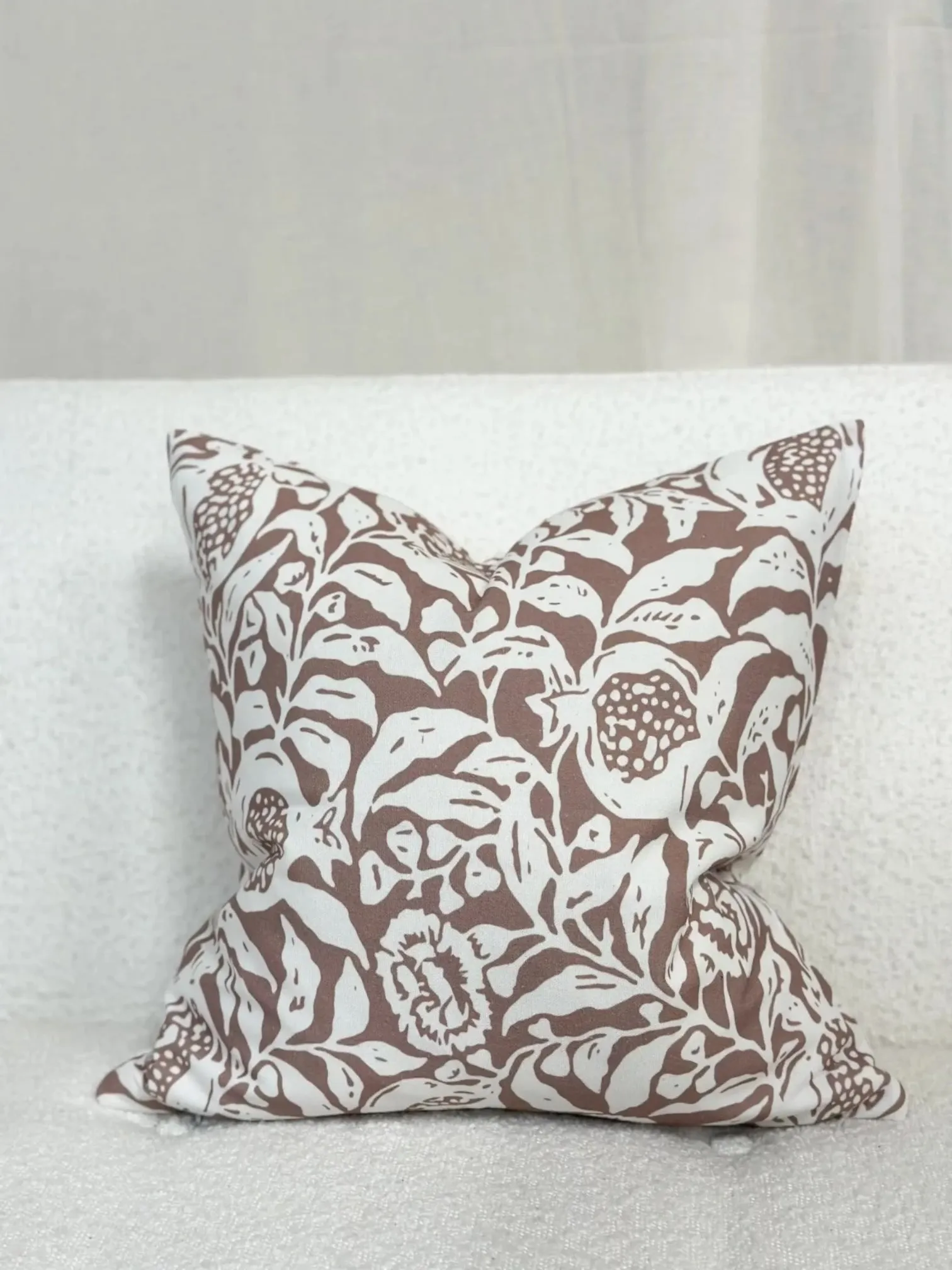 Clay Brown Print Cushion Cover - 45cm x 45cm