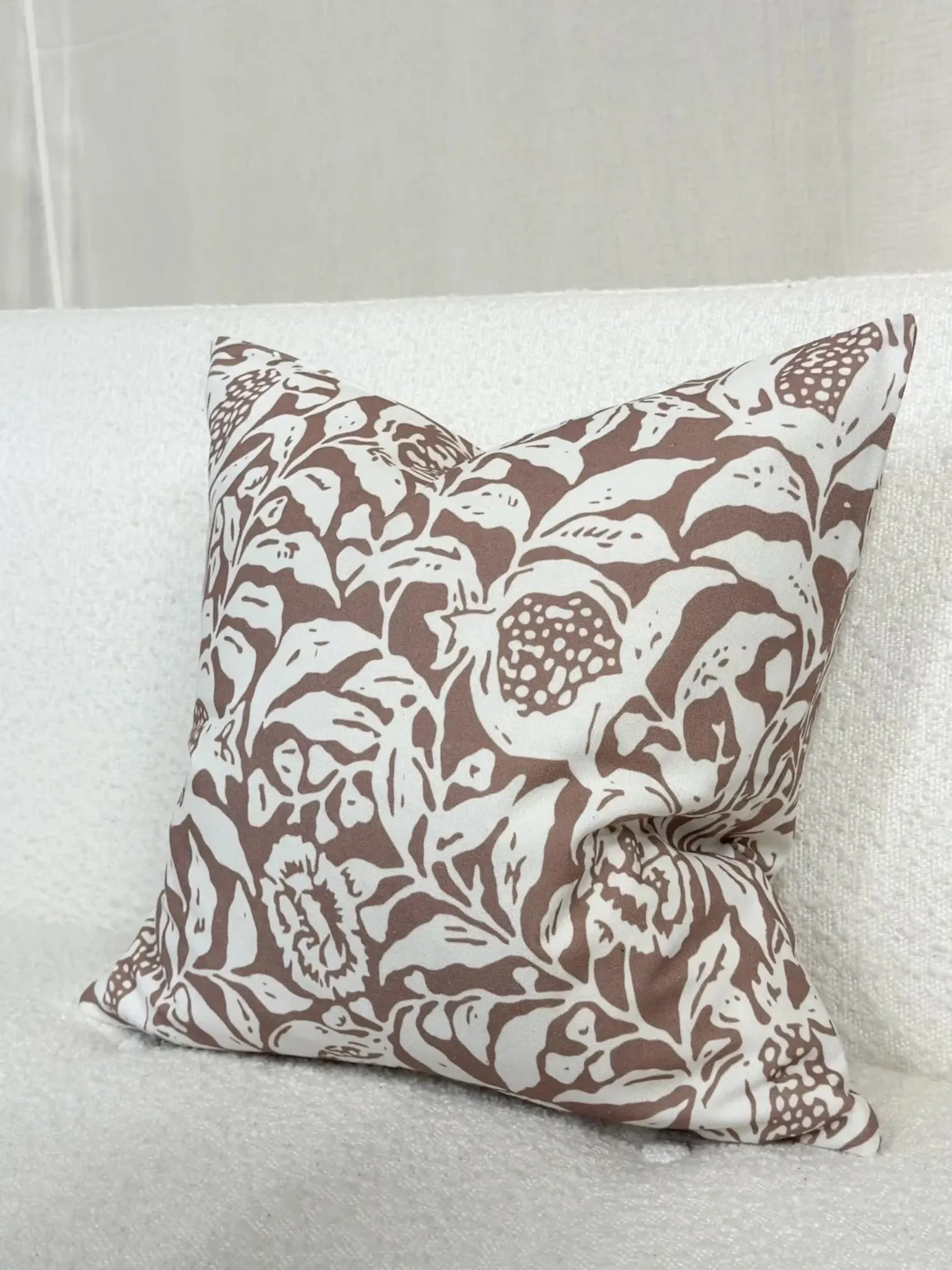 Clay Brown Print Cushion Cover - 45cm x 45cm