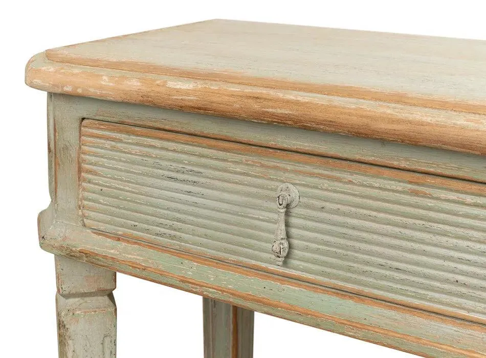Cora Console Table With Drawers Sage