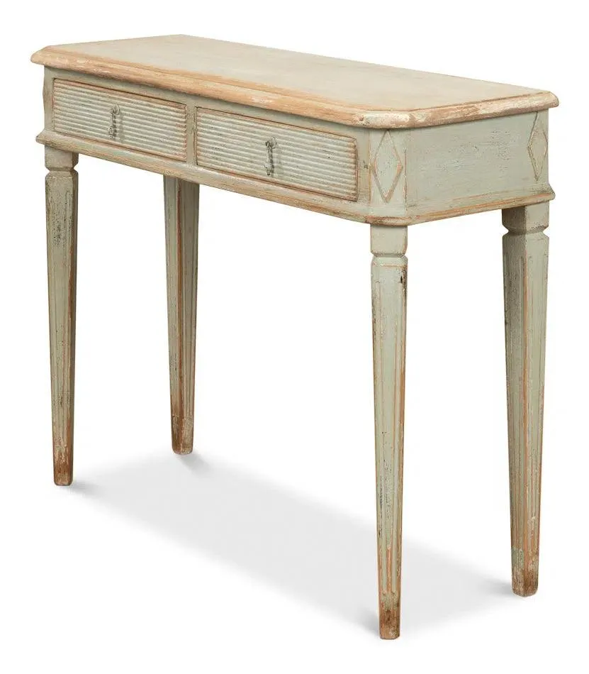 Cora Console Table With Drawers Sage