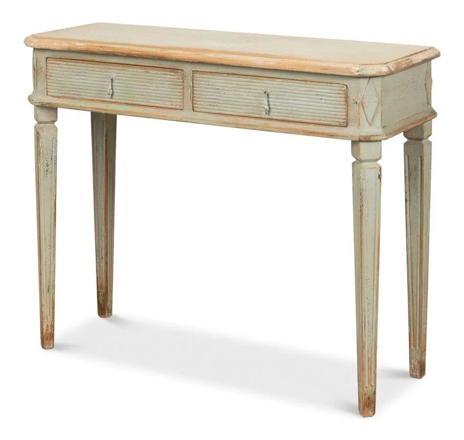 Cora Console Table With Drawers Sage