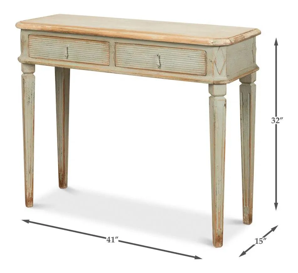 Cora Console Table With Drawers Sage