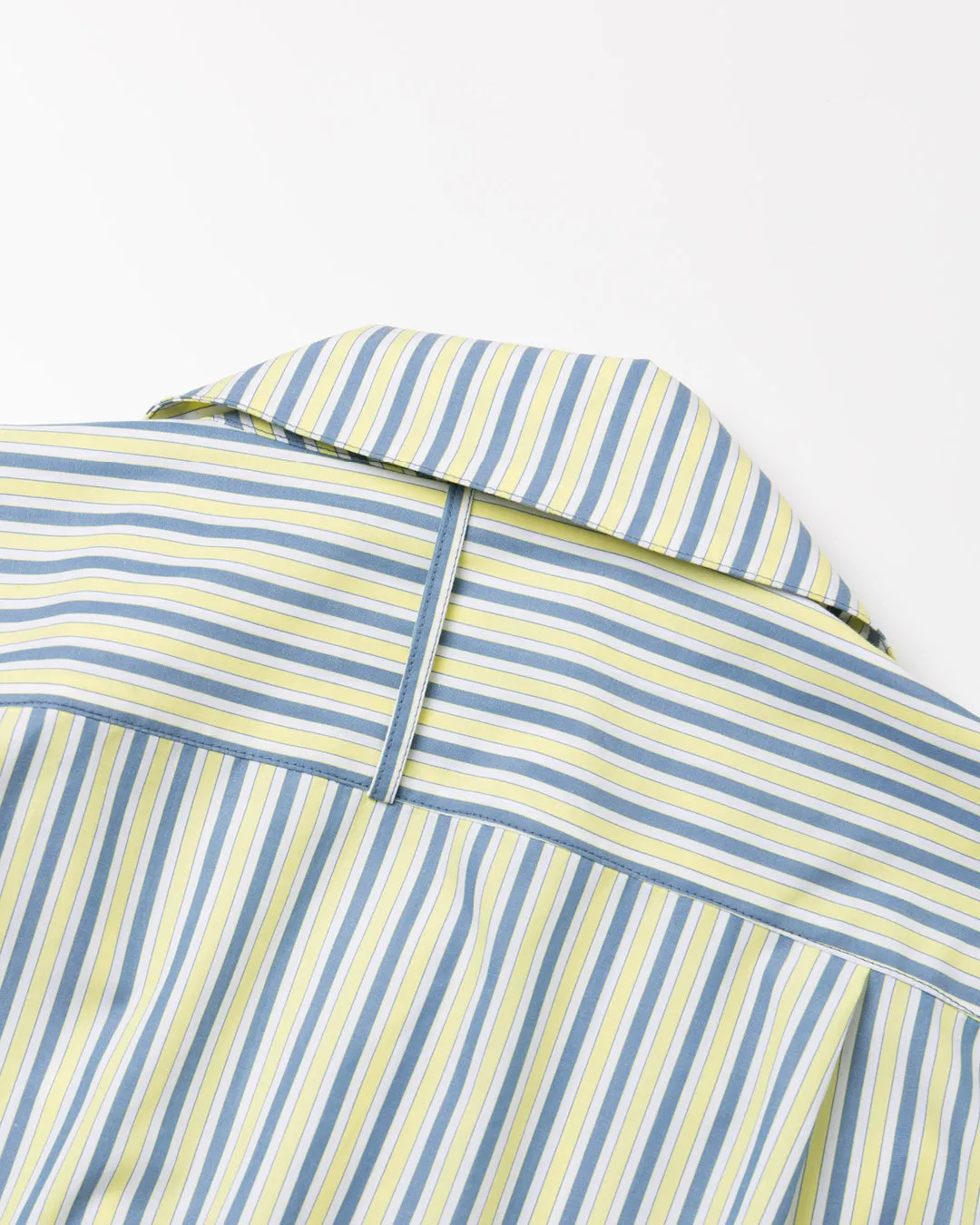 COTTON STRIPE RIDERS SHIRT .09【LEMON YELLOW】