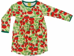 DUNS LS Gathered Dress Adult - Tomato Pale Yellow