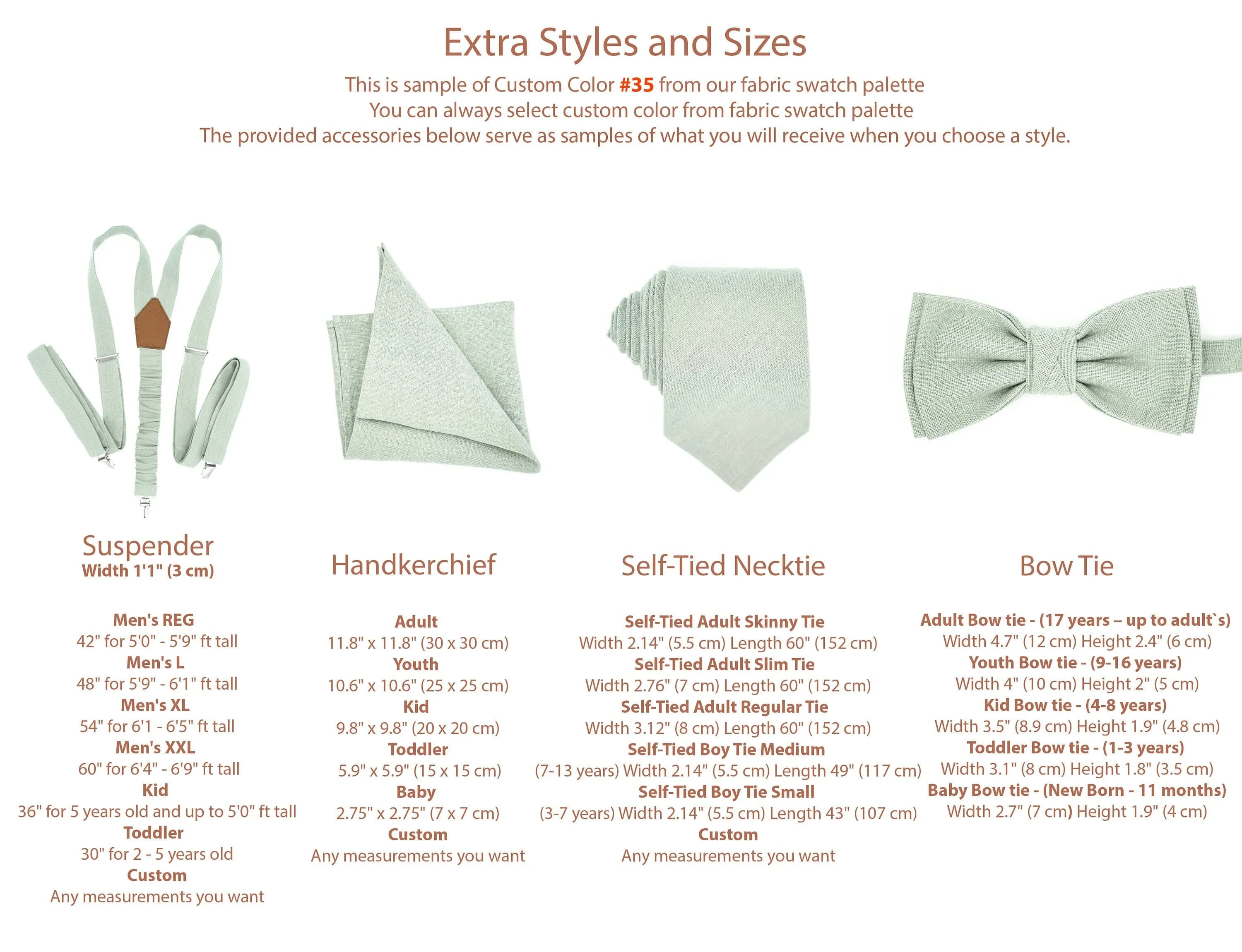 Elegant Dusty Sage Linen Bow Tie and Pocket Square Set