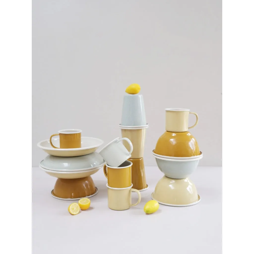 Enamel Plate - Pale Yellow - 2 pcs