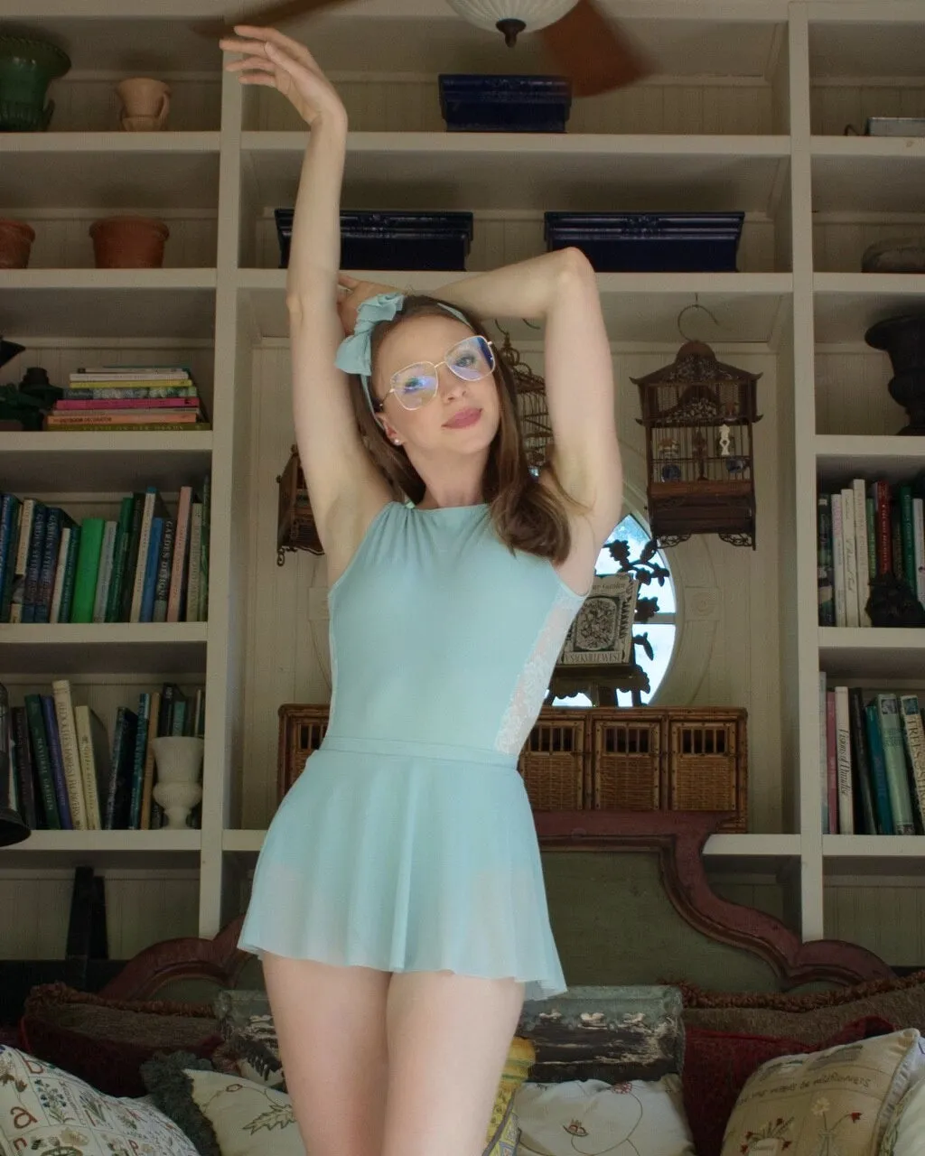 Flare Skirt Kids Misty Blue Mesh RTW