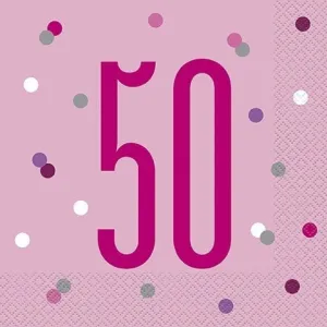 Glitzy Pink - 50th Napkins