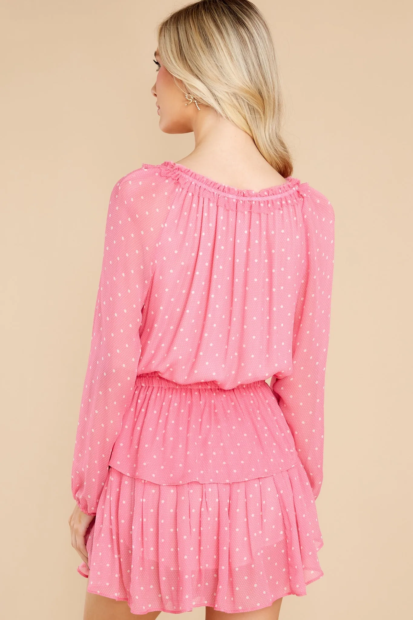 Hot Pink Cherry Popover Dress