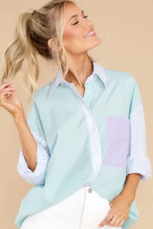 In The Long Run Mint Colorblock Top