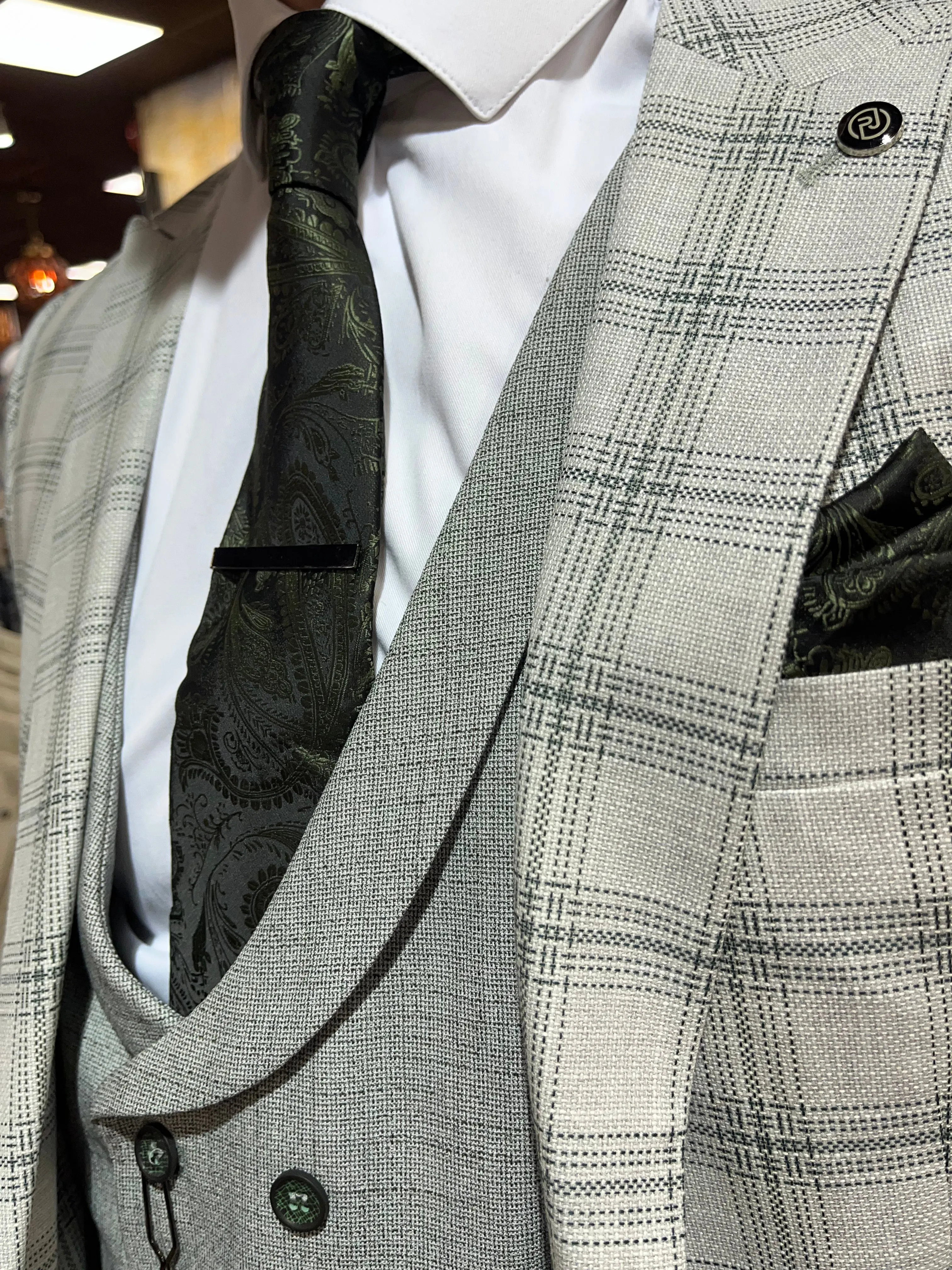 Jackman - Green/Grey 3 Piece Suit