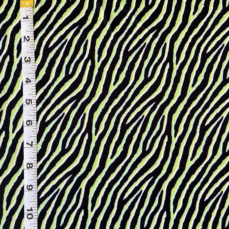 Jersey Knit Print | Neon Zebra