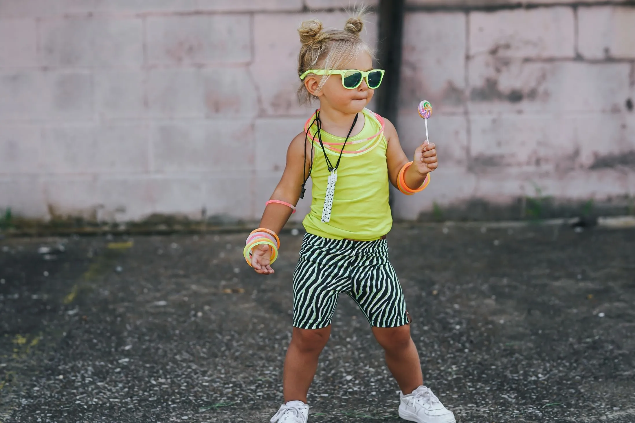 Jersey Knit Print | Neon Zebra