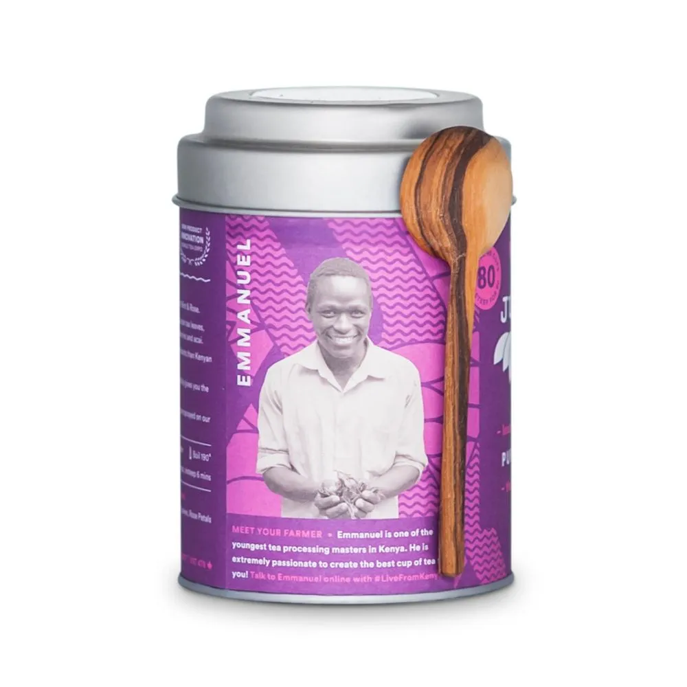 JusTea Loose Leaf Purple Tea Tin - Purple Mint