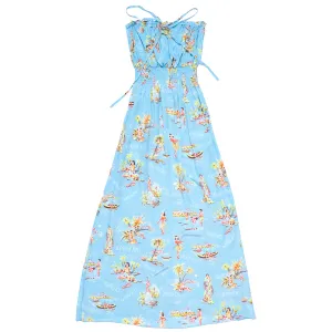 Lei Greeting (Long Halter Dress) - Seafoam