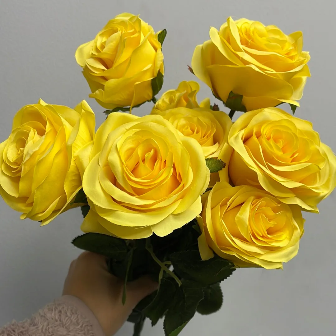 Lemon yellow 10 head Diamond Rose yellow