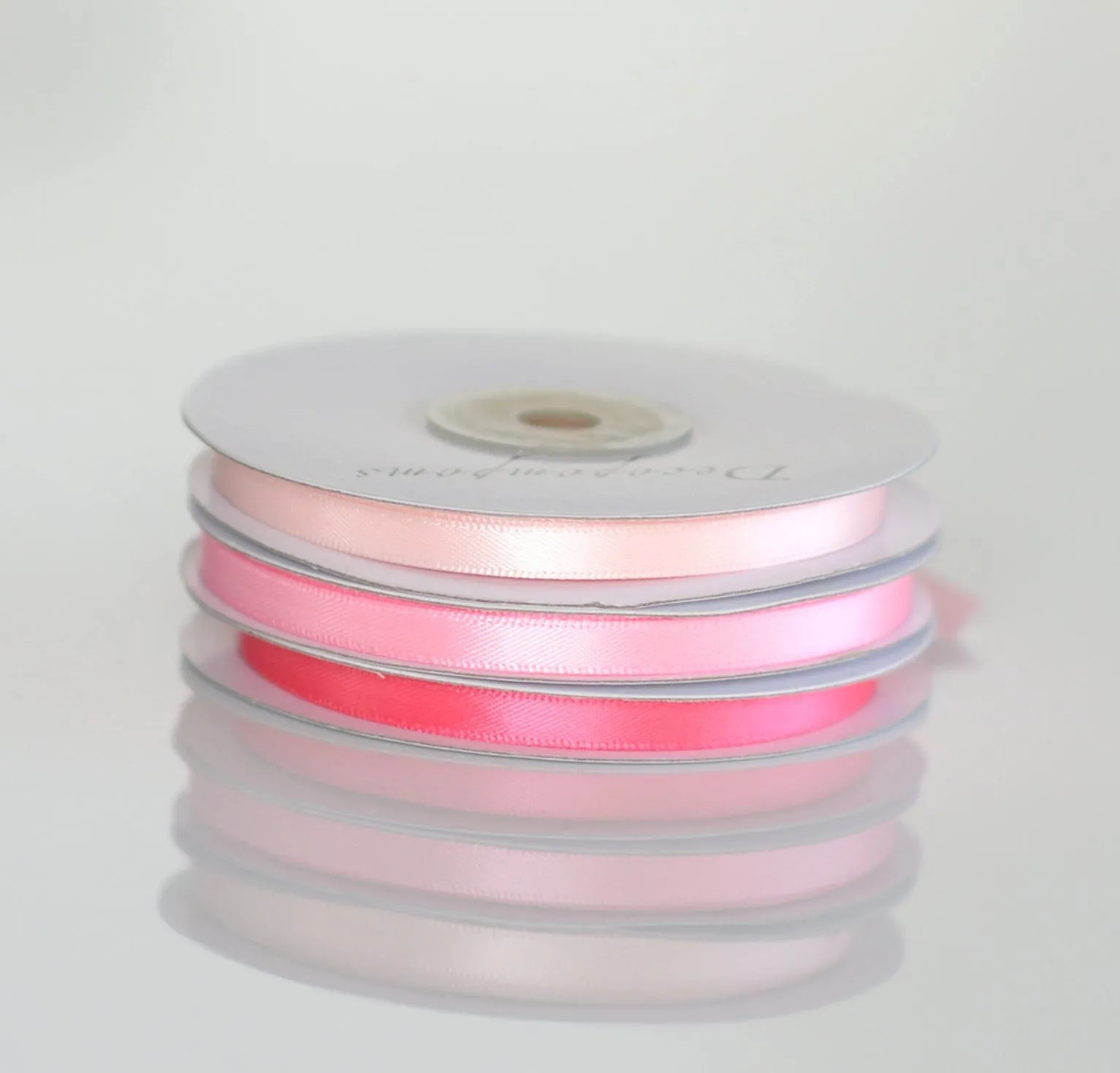 Light Pink double sided satin ribbon roll - 25m