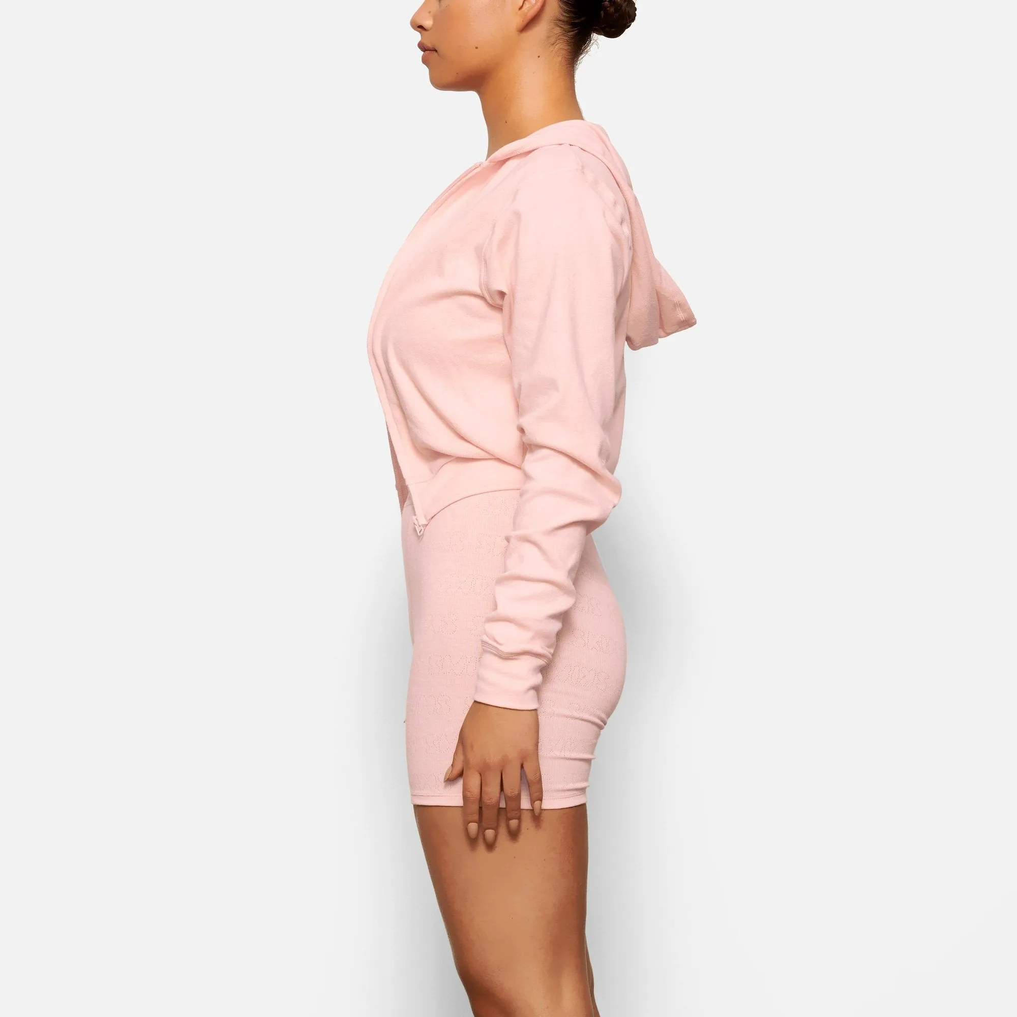 LOGO POINTELLE ZIP HOODIE | QUARTZ