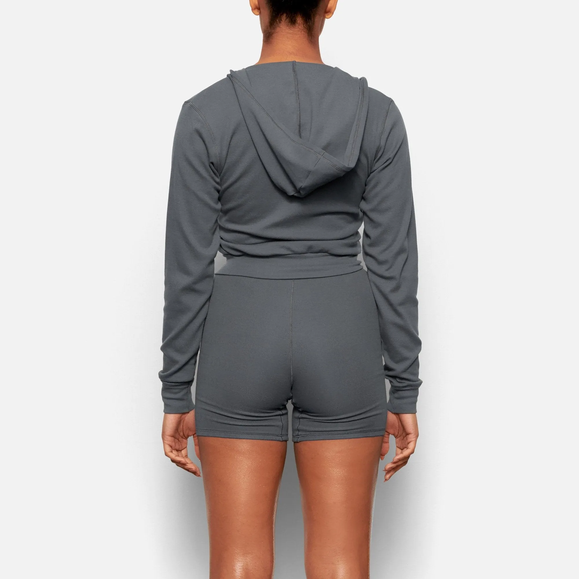 LOGO POINTELLE ZIP HOODIE | SLATE