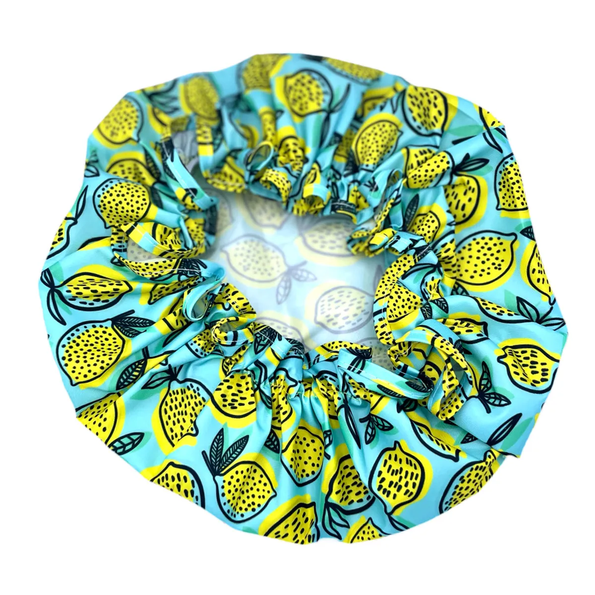 Luxury Shower Cap - Lemon Print