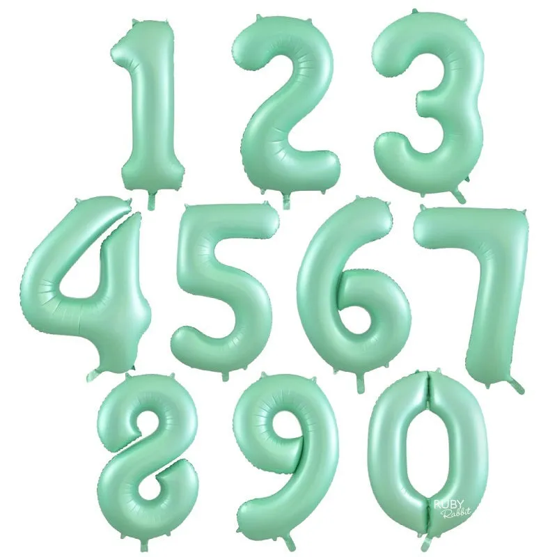 Matte Mint Giant Number Balloon