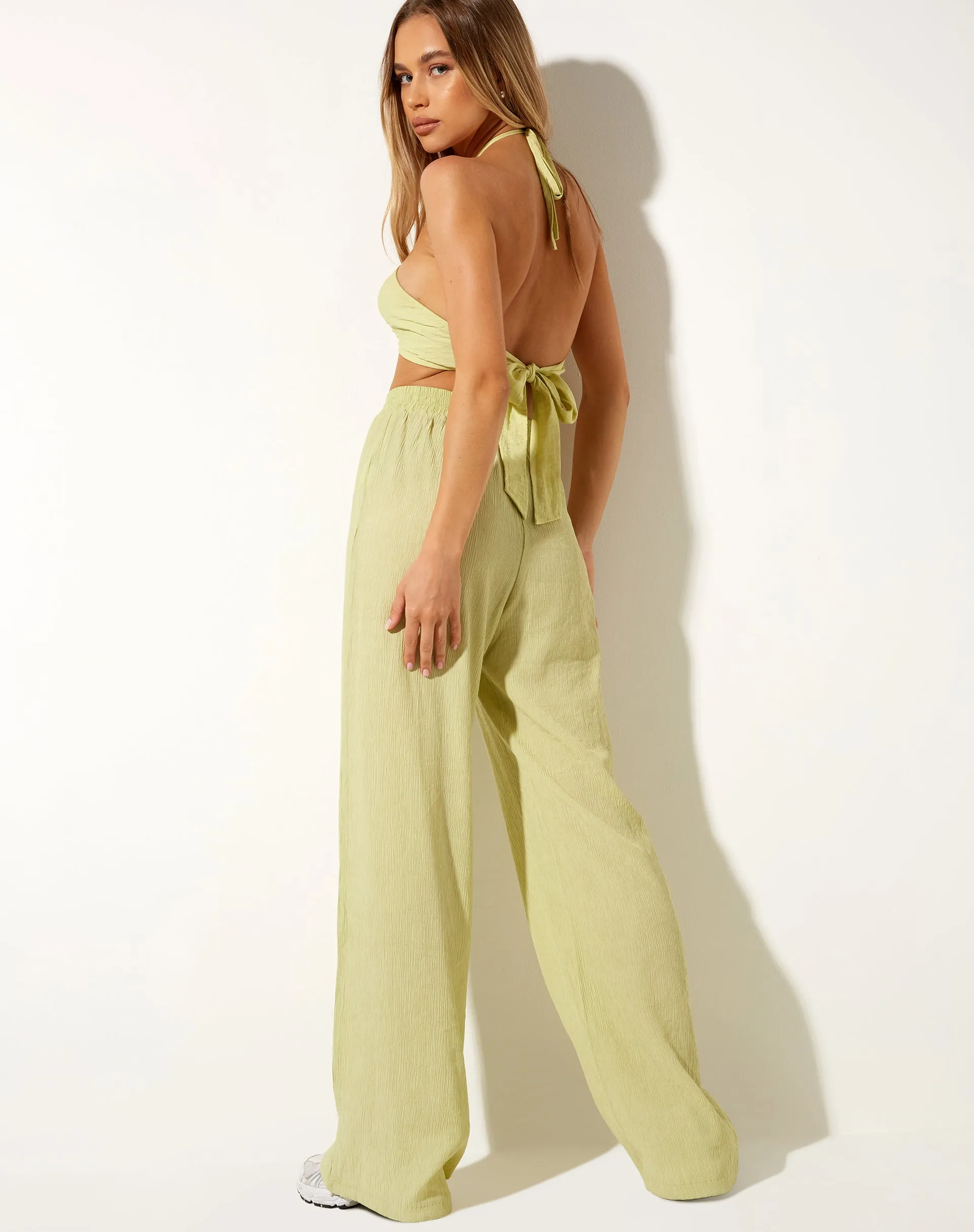 Obeli Trouser in Crinkle Sage