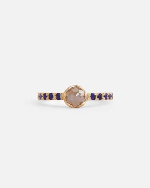 Pave / Milky Diamond   Sapphire Ring