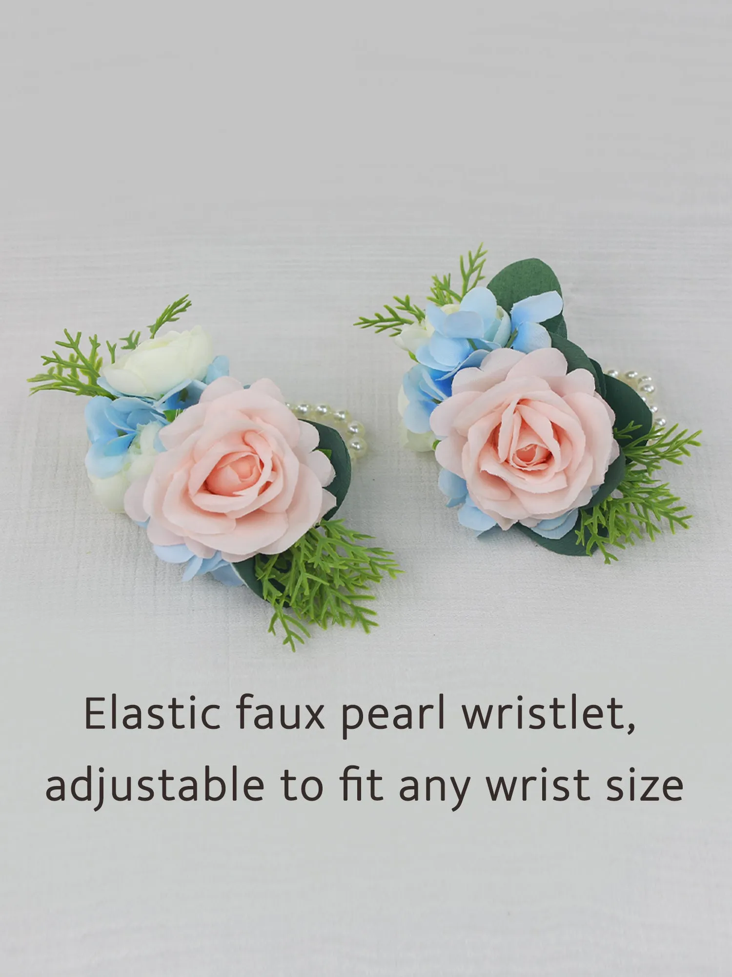 Pink & Baby Blue Wrist Corsage