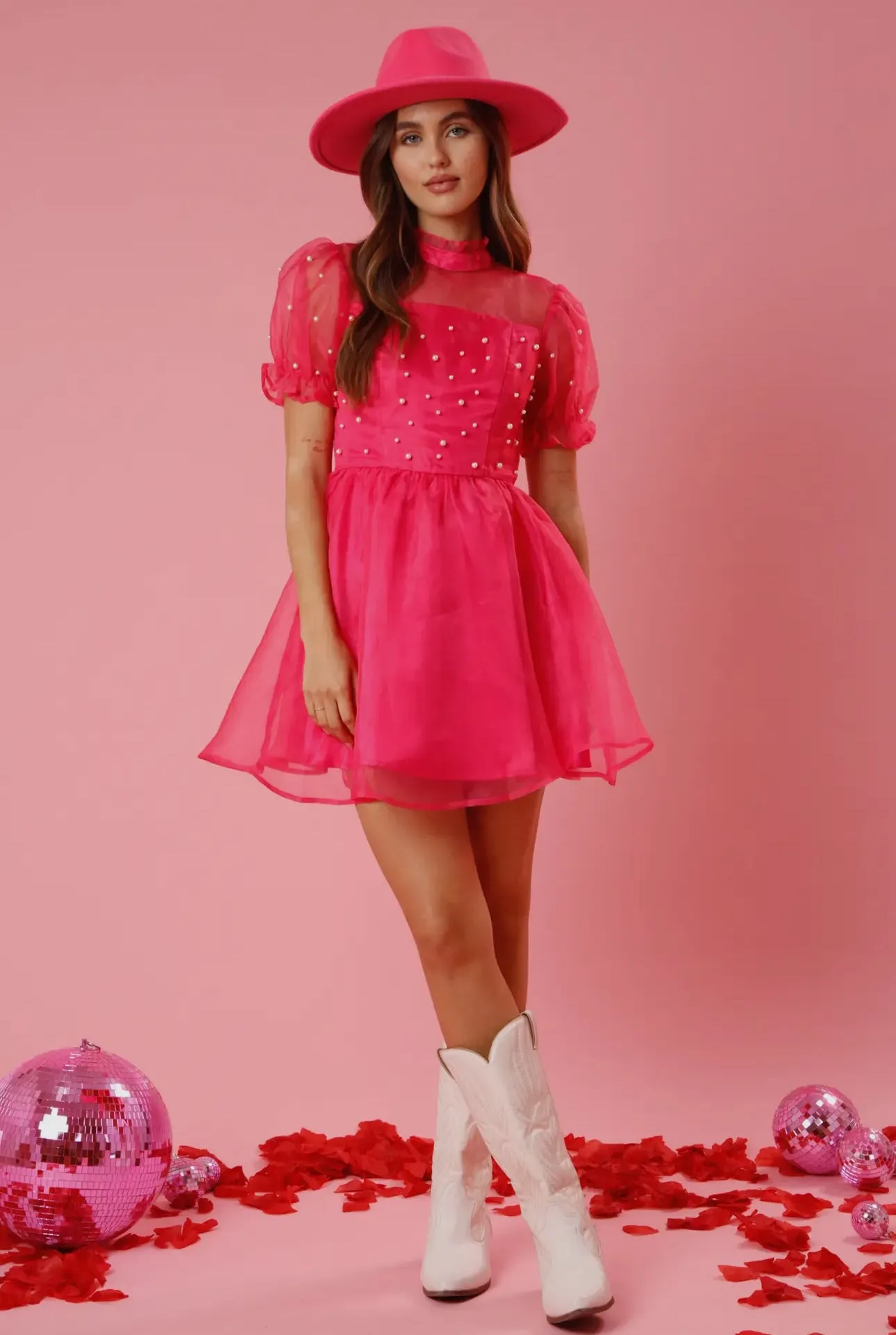 Pop of Pink Pearl Dress