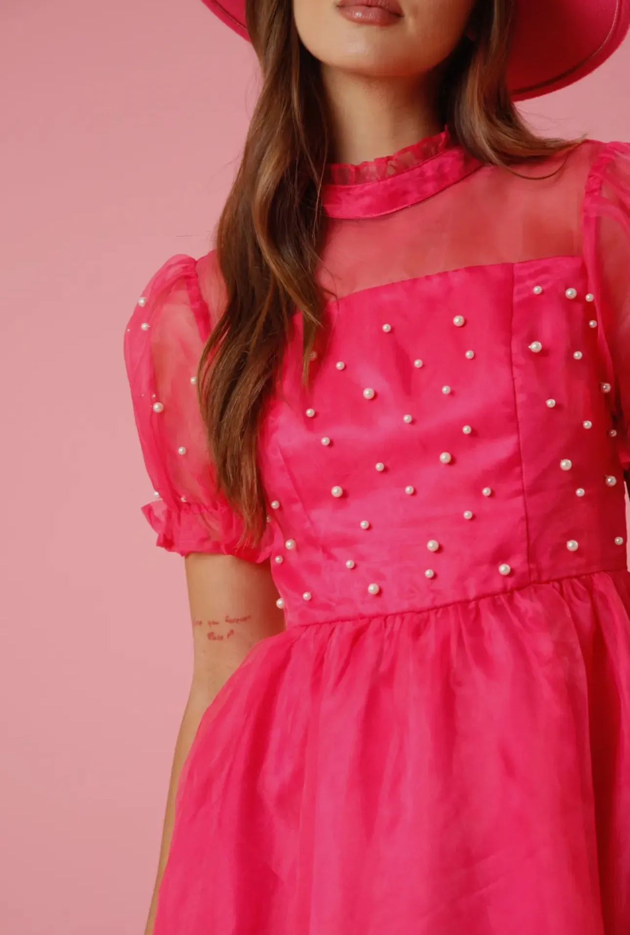 Pop of Pink Pearl Dress