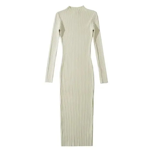 Pre Order:  Stretchable Slim Midi Knit Dress