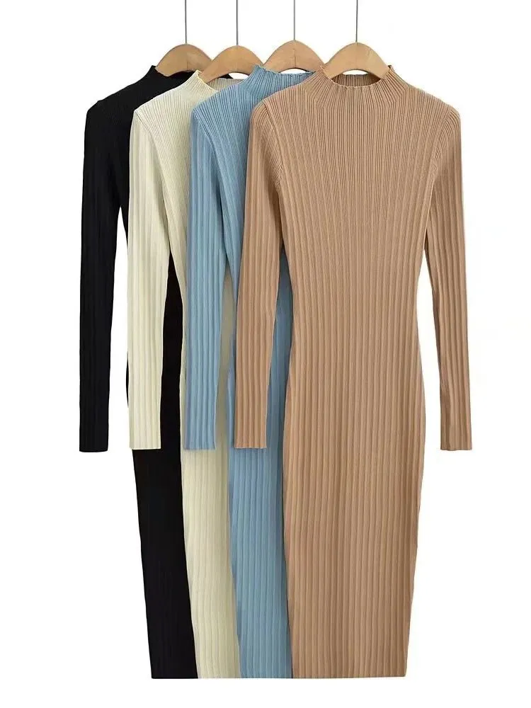 Pre Order:  Stretchable Slim Midi Knit Dress