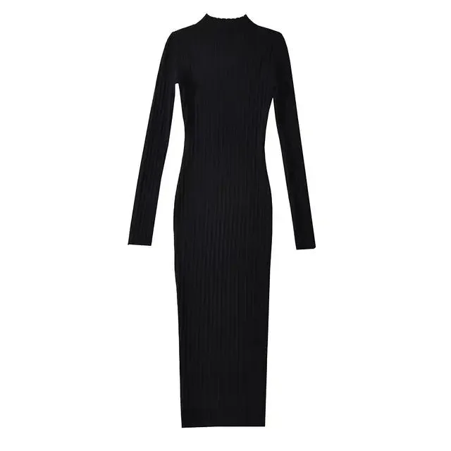Pre Order:  Stretchable Slim Midi Knit Dress