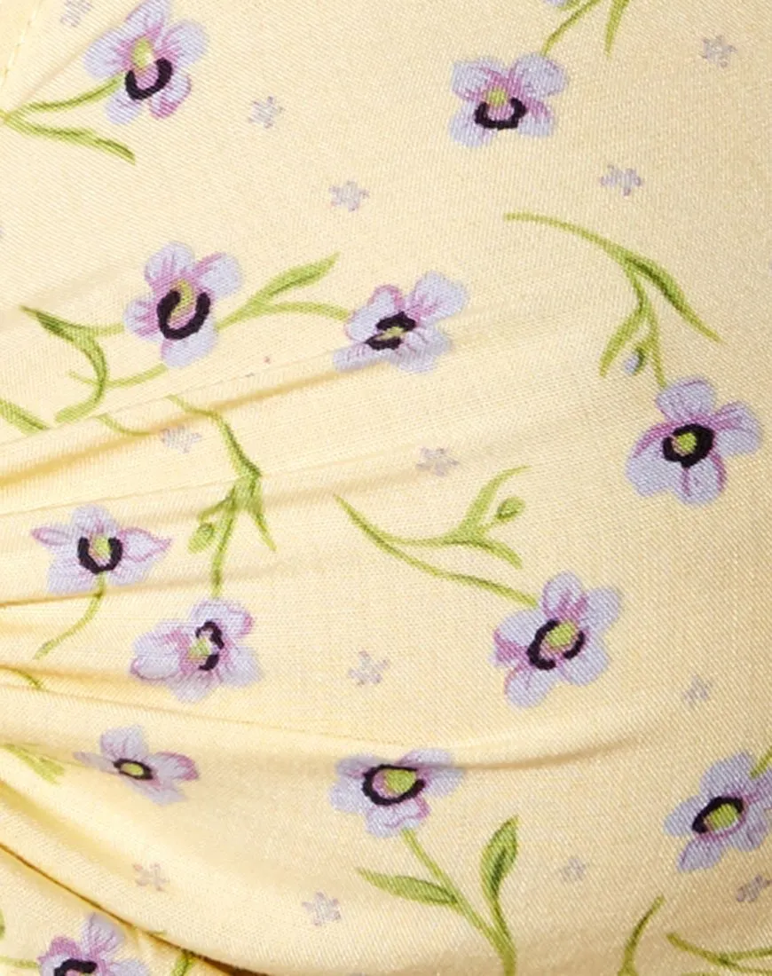 Raeto Crop Top in Wild Flower Lemon Drop