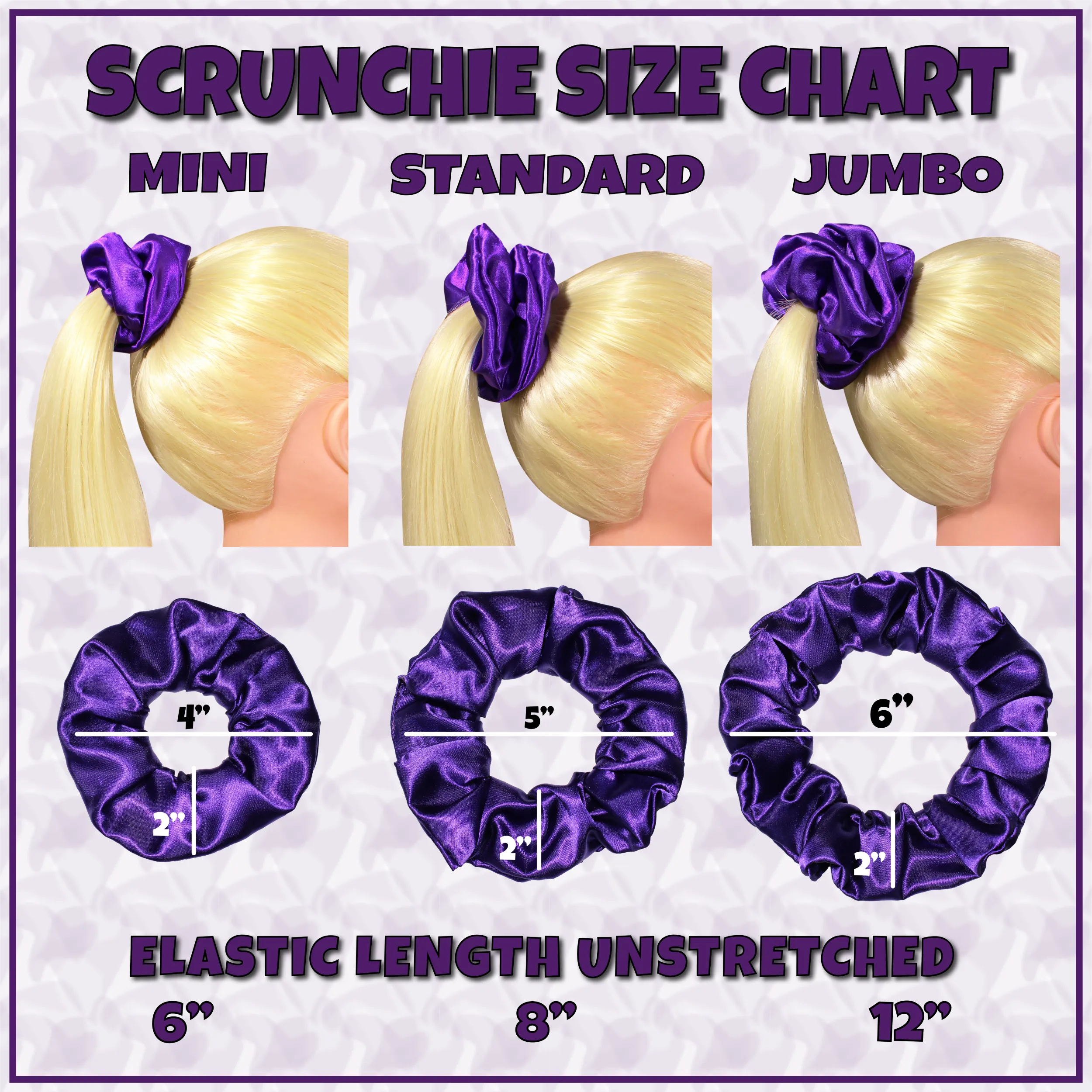 Scrunchies Premium Bridal Satin Available in 3 Sizes Made in the USA Mint