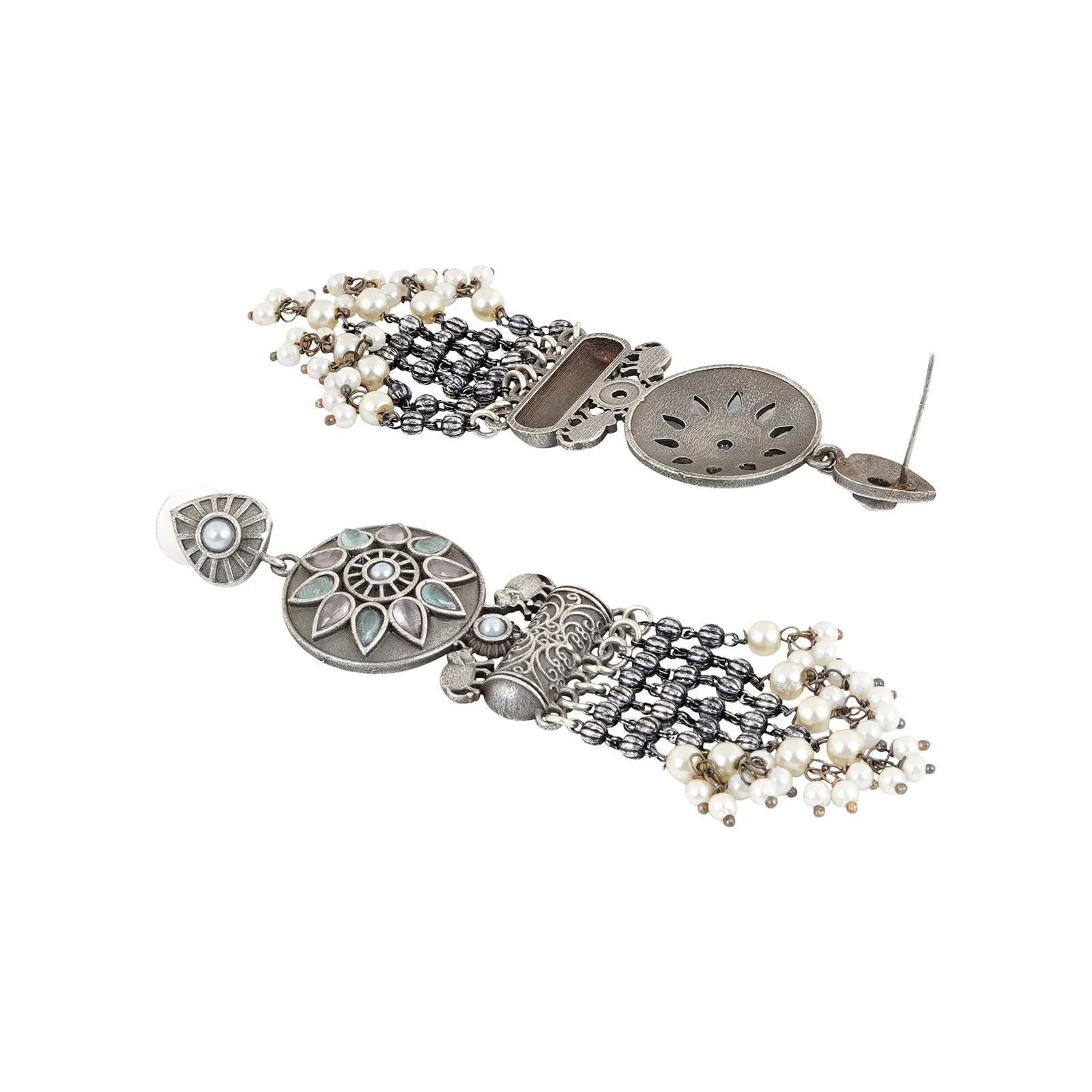 Teejh Gahez Multi-colored Silver Oxidised Earrings