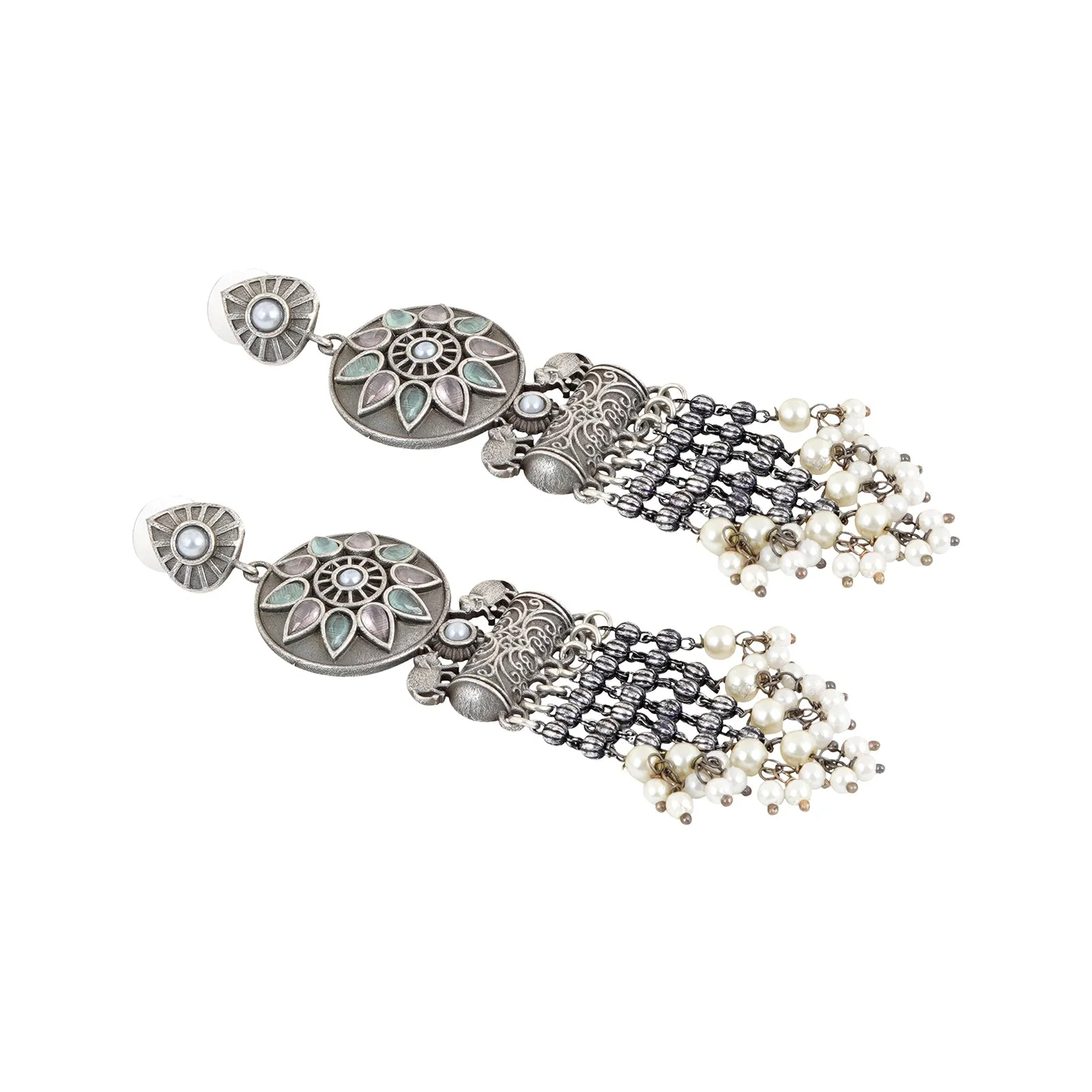Teejh Gahez Multi-colored Silver Oxidised Earrings