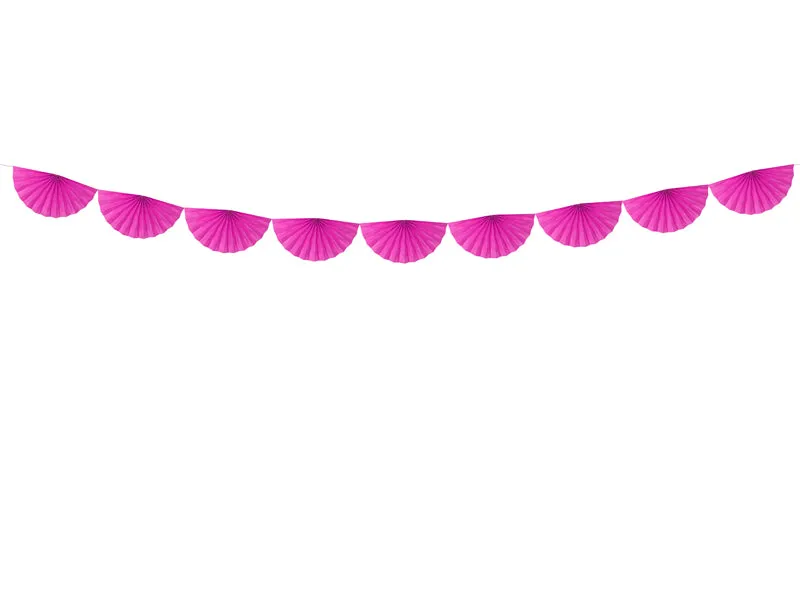 Tissue Fan Garland - Dark Pink