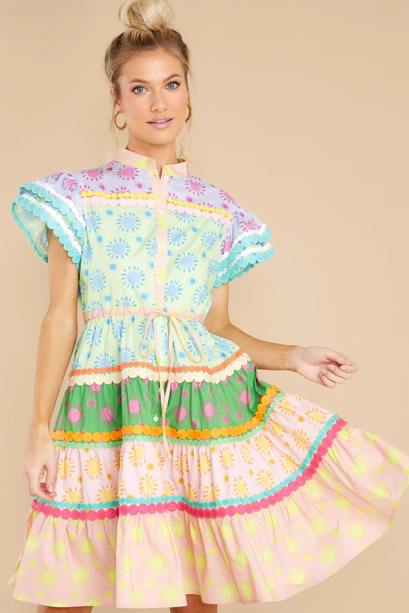 Ursula Light Green Multi Dress